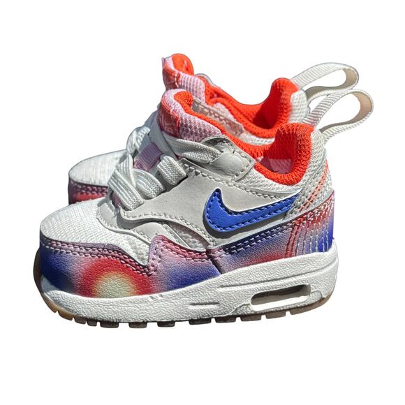 Nike Air Max 1‎ SE EasyOn Toddler Shoes US 2C Multi Round Toe Lace Up FN7288-100 - Picture 5 of 9